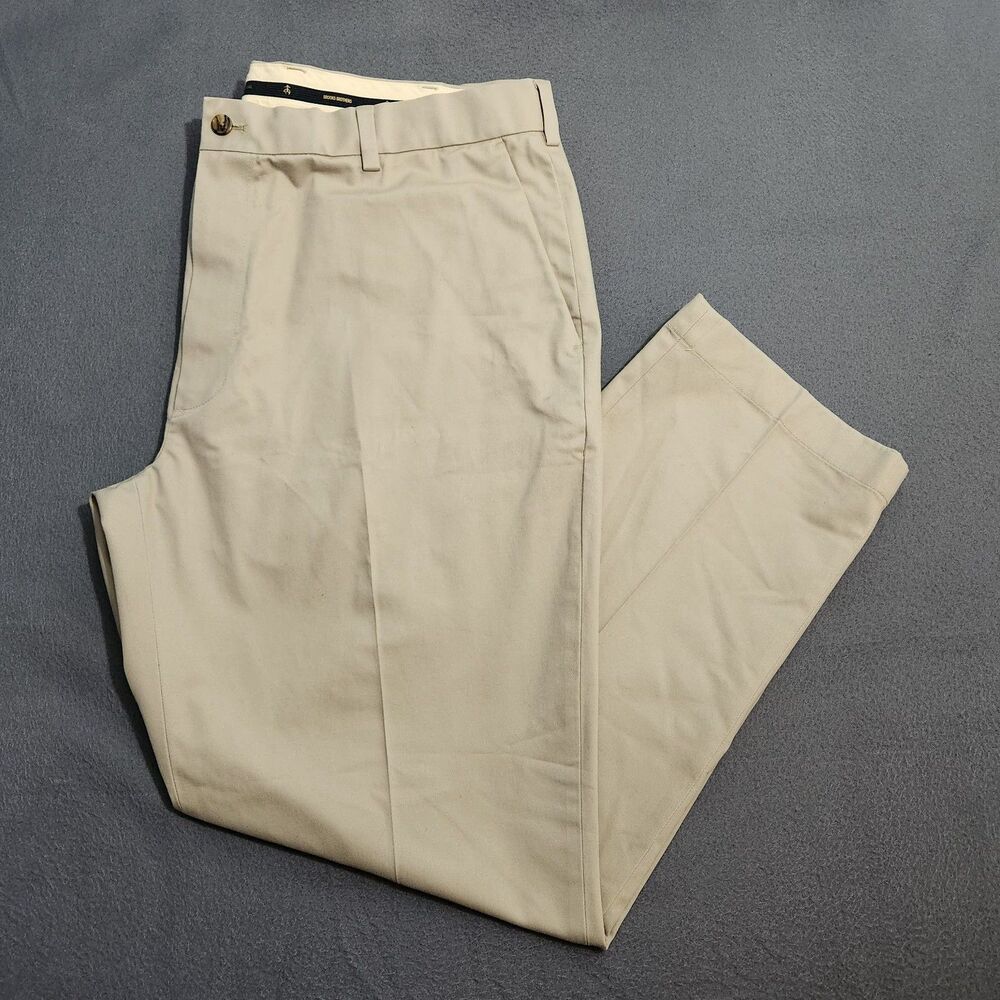 Brooks Brothers Men 42X30 Tan Clark Fit Advantage Stretch Chino Pants